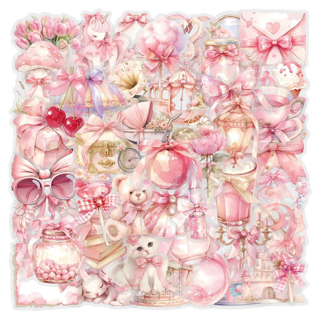 Pet Supplies In Store - 60 PCS Pink Coquette Sticker Pack