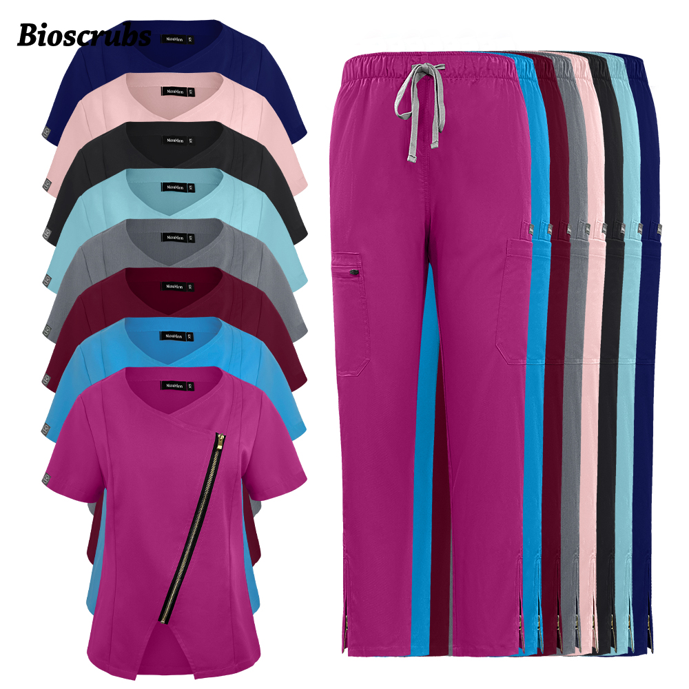 Pet Supplies Vet Clinic - Hospital Nurse Uniforms Women Elatic Solid
