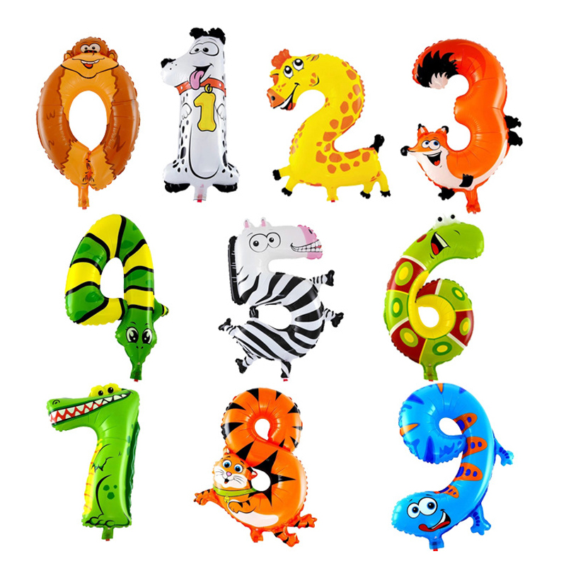 Pet Supplies Wholesale - 1-50pcs 16inch Jungle Animal Birthday Digital