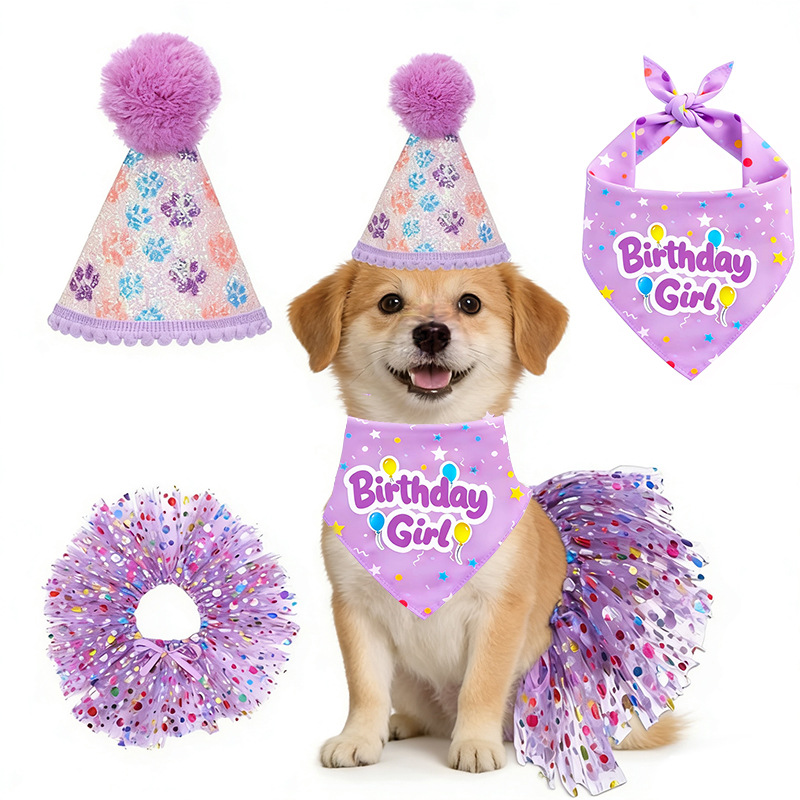 Dog Birthday Party Set Bandana - огляд і ціна Pet Supplies In Bulk