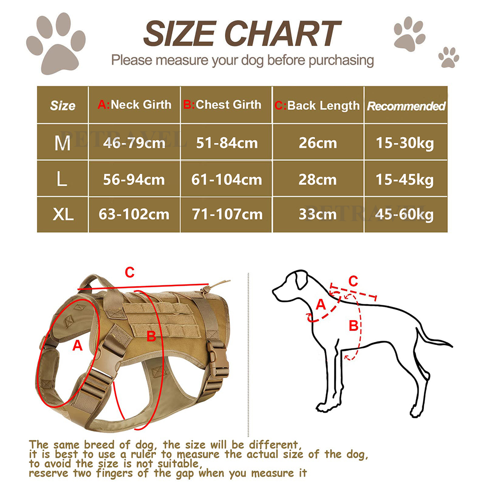Tactical Dog Harness for Large - огляд і ціна No Pull Dog Harness