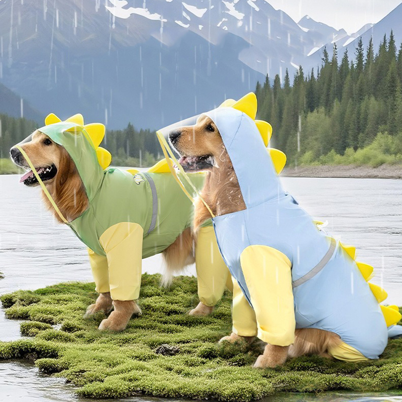 Large Dog Dinosaur Raincoat Go - огляд і ціна Dog Raincoat