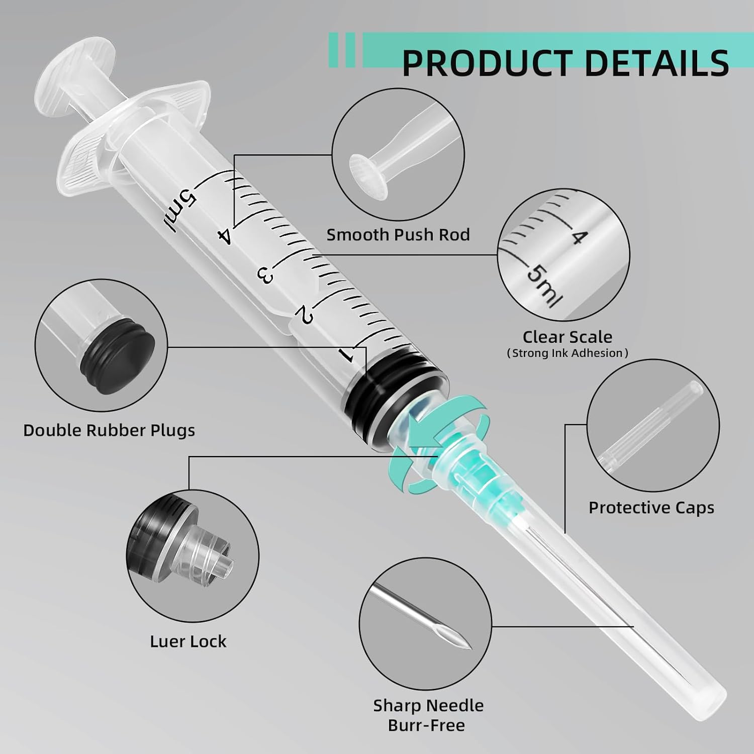 50 Pieces of 5ml Luer-Lock Syr - огляд і ціна Pet Supplies Delivery
